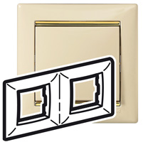 Legrand Valena  Слоновая Кость/Золото Рамка штрих 2-местная универсальная /774152