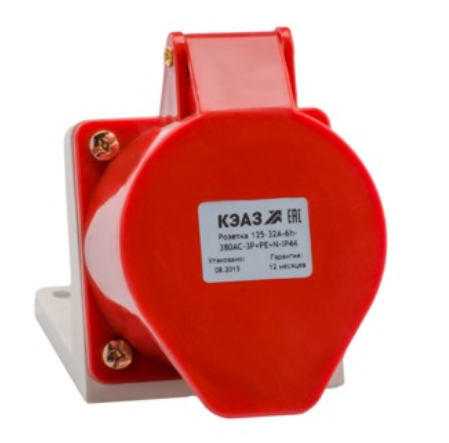 Розетка для монтажа на поверхность 115-16А-6h-380AC-3P+PE+N-IP44 КЭАЗ