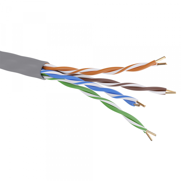 Кабель CAT 5e, U/UTP, нг(А)-HF, бухта 305м, серый (кратно 305)