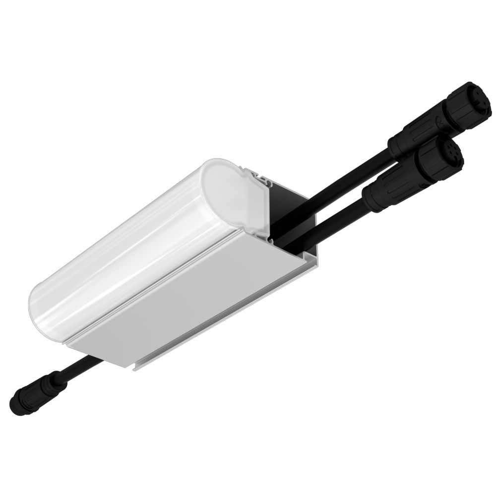 Модерн v2.0 2 130мм (18Вт/м) 24В DC 1 пикс. RGBW DMX CRI80 3000К Опал (Профиль, транзитное штепсельное соединение)