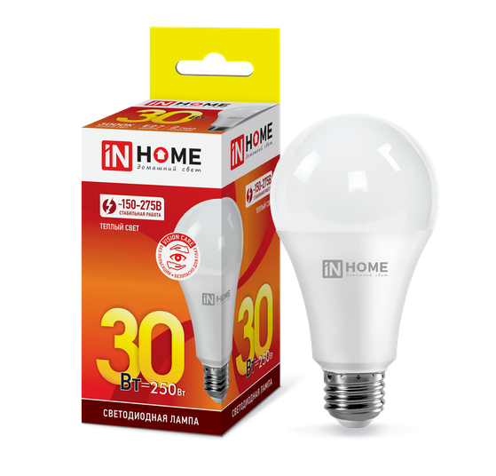 Светодиодная лампа IN HOME A70 30Вт 230В 3000К Е27