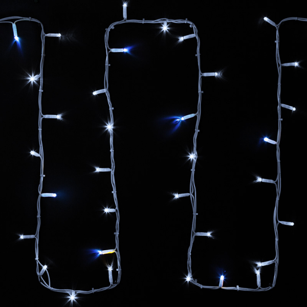 Гирлянда Уличная IP65 Дюраплей LED модульная  20м  200 LED  белый каучук , мерцающий "Flashing" (каждый 5-й диод)  NEON-NIGHT 315-185