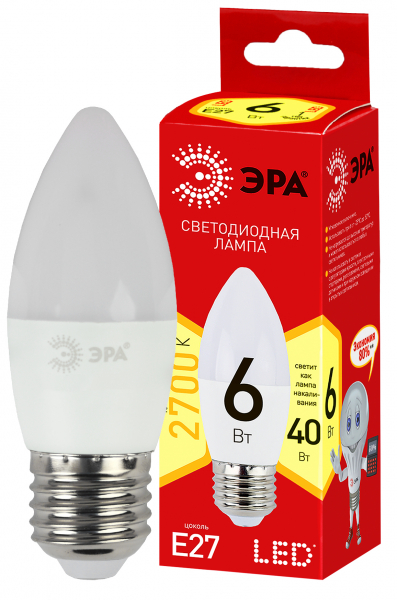 ЭРА LED smd B35-6w-827-E27_eco
