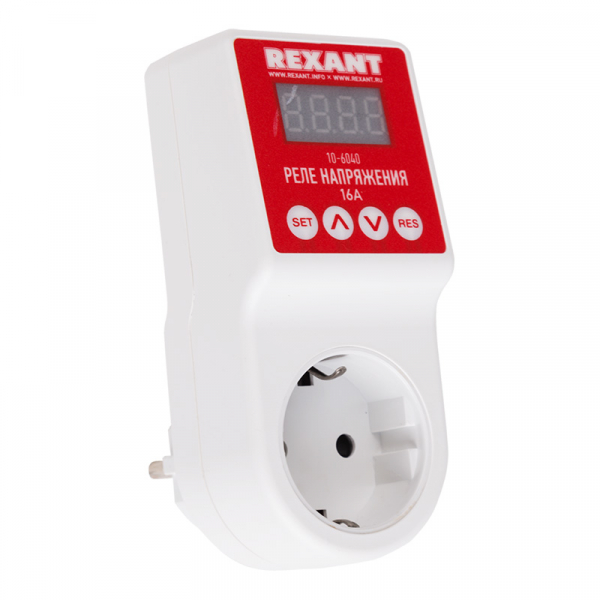 Реле напряжения «вилка-розетка» c дисплеем 16А REXANT 10-6040