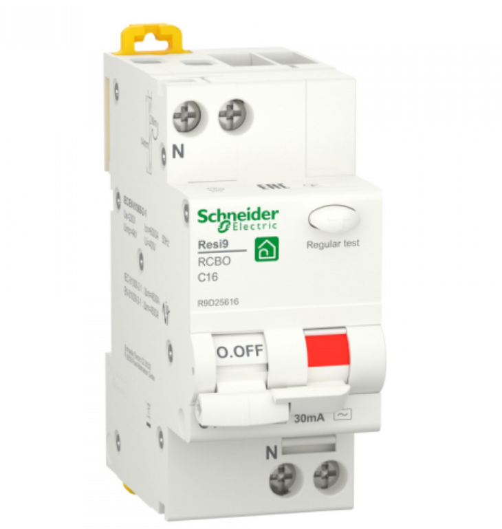 Дифференциальный автомат  1P+N  16А  характеристика С 6000A 30мА тип AС RESI9 Schneider Electric R9D25616