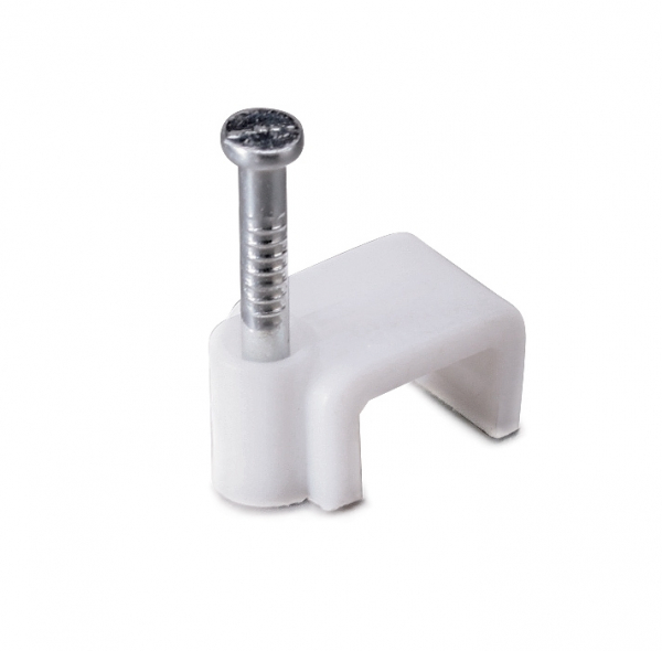 Скоба крепежная для кабеля пластиковая с гвоздем для плоских проводов и кабелей СПП 10 Fortisflex