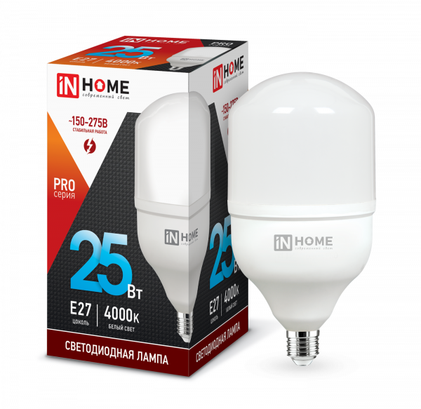 Лампа светодиодная LED-HP-PRO 25Вт 230В E27 4000К 2250Лм IN HOME
