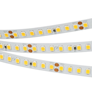 Светодиодная лента Arlight RT-A160-8mm 24V Warm3000 (12 W/m, IP20, 2835, 5m) (ARL, Открытый) (кратно 5)