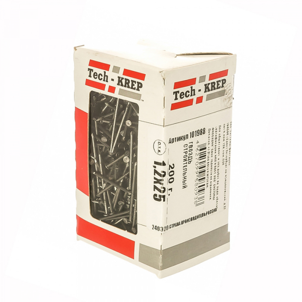 Гвоздь строительный 1,2х25 (200 г) - коробка с ок Tech-Krep
