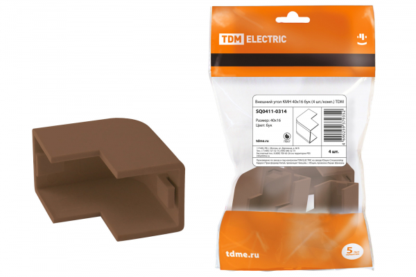 TDM  КМН  Бук  Угол внешний  40х16 (4 шт./комплект) SQ0411-0314