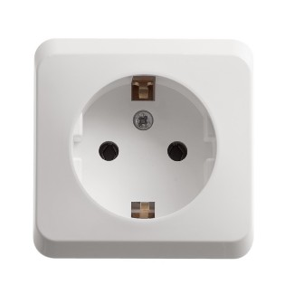 Schneider Electric  ЭТЮД  Белый  Розетка 1-местная открытая установка с заземляющими контактами PA16-003B