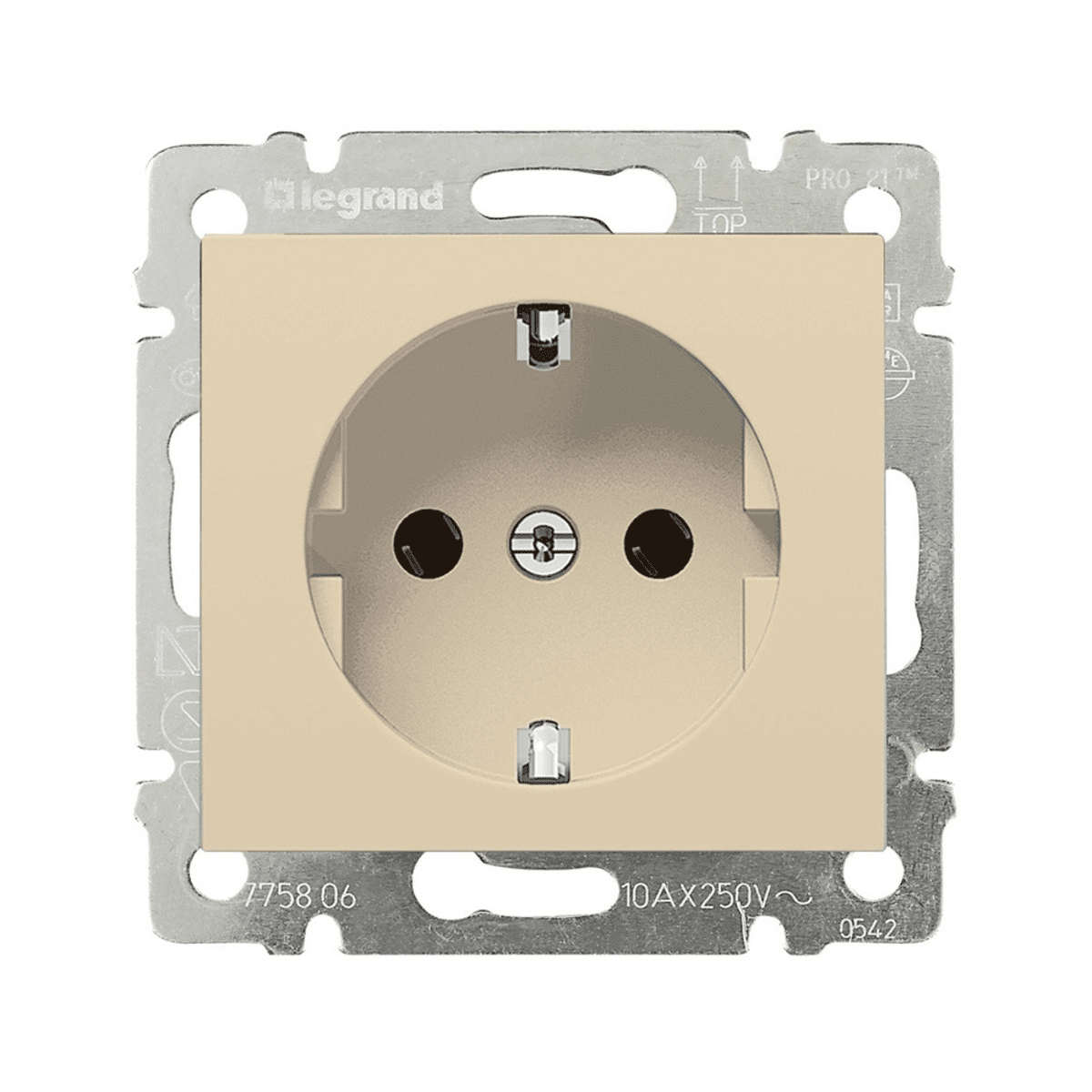 Legrand Valena  Слоновая Кость Розетка механизм 1-местная с заземляющими контактами со шторками пружинный зажим /774122