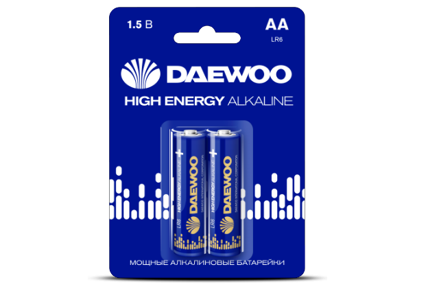 Элемент питания Daewoo LR6 HIGH ENERGY Alkaline 2021 BL-2 (кратно 2)