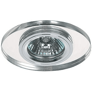 Точечный светильник ЭРА DK26 CH/WH декор "стеклянный овал" MR16,12V, 50W, хром/зеркальный прозрачный