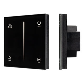 Панель SMART-P36-DIM-IN Black (230V, 1.5A, TRIAC, Sens, 2.4G) (ARL, IP20 Пластик, 5 лет)
