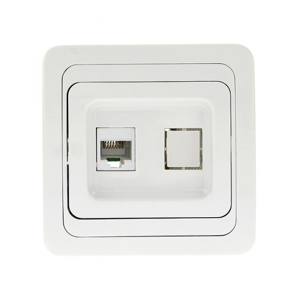 "Лондон" Розетка RJ-45 1-местная белая EKF