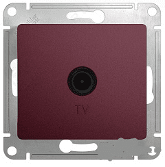 Glossa Баклажановый Розетка ТВ оконечная 1DB, механизм IP20 скрытая установка GSL001191