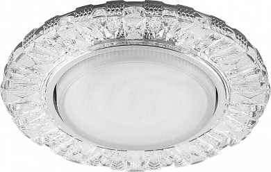 Светильник точечный Feron CD4023 встраиваемый с белой LED подсветкой  потолочный GX53 без лампы прозрачный