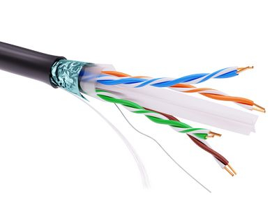 Информационный кабель экранированый F/UTP 4х2 CAT6, PE, чёрный DKC (кратно 305)