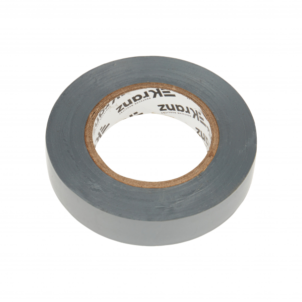 Изолента ПВХ KRANZ 0.13х15 мм, 25 м, серая (5 шт./уп.) KR-09-2108
