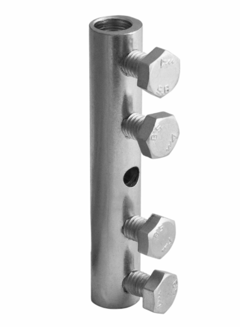 Четырехболтовой сквозной соединитель прутка Ø 5-8мм. Гальваническое цинкование