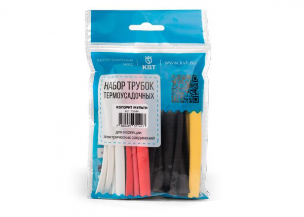 Трубка ТУТ Набор  4,0/2,0 мм 100мм Колорит  КВТ