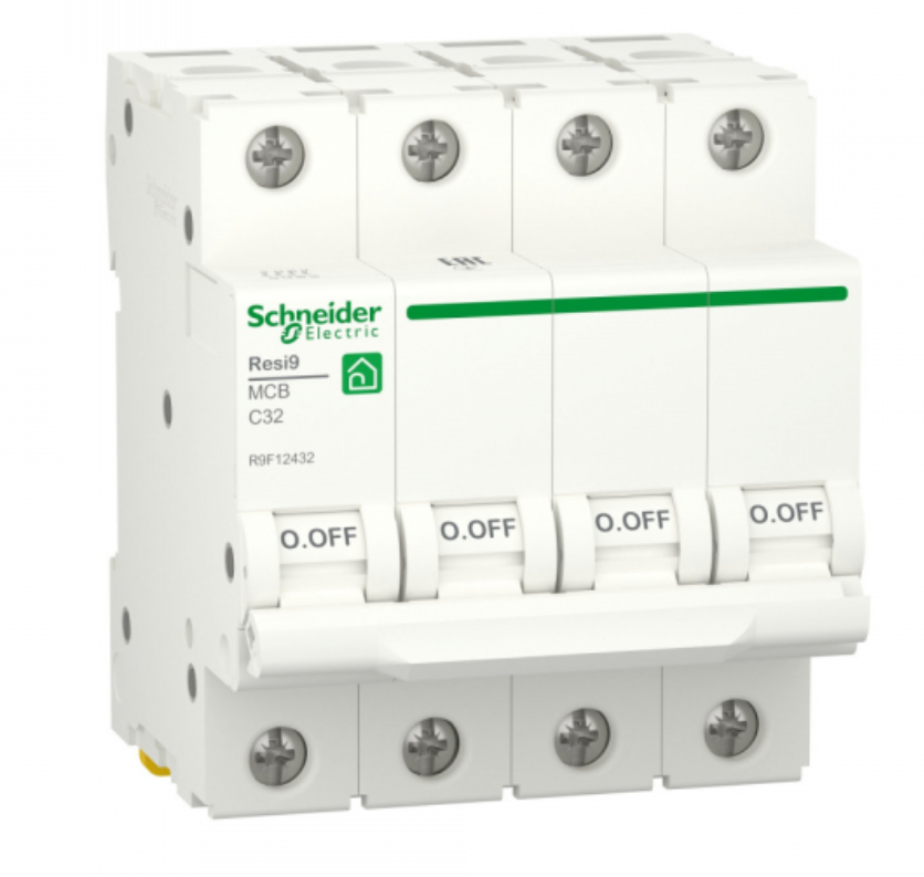 Автоматический выключатель Schneider Electric 4P 32А характеристика C 6кА Resi9 R9F12432