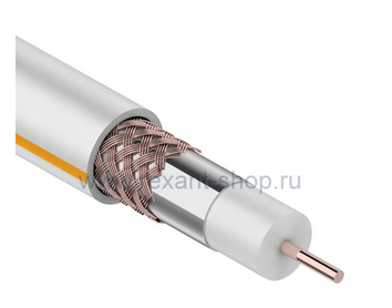 SAT 50 M, Cu/Al/Cu, (75%), 75 Ом, белый   кабель бухта100м 01-2401 REXANT