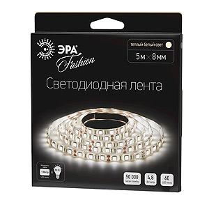 Светодиодная лента ЭРА IP20  12V   4,8Вт/м  3000К  LS3528-60LED--WW (1уп.-5м)