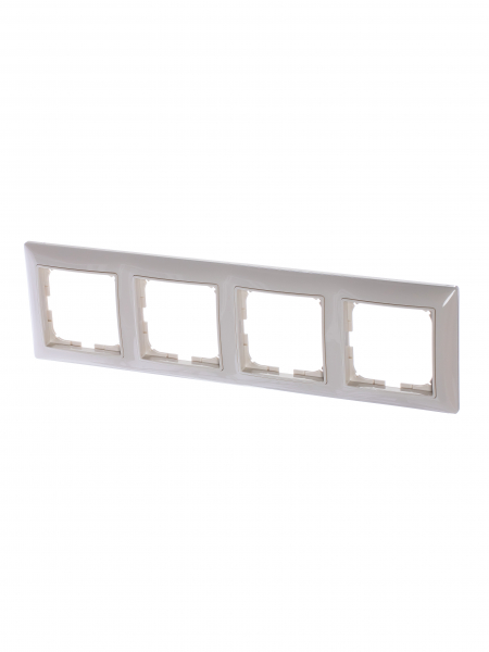 ABB  Basic55  Слоновая Кость Рамка с декоративной накладкой, 4-местная 1725-0-1487/2CKA001725A1487/