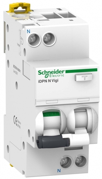 Дифференциальный автомат  2П  40А   30мA  Schneider Electric  Acti9  характеристика С  тип АС  iDPN N VIGI 6кА 40А C 30мА AC A9D31640