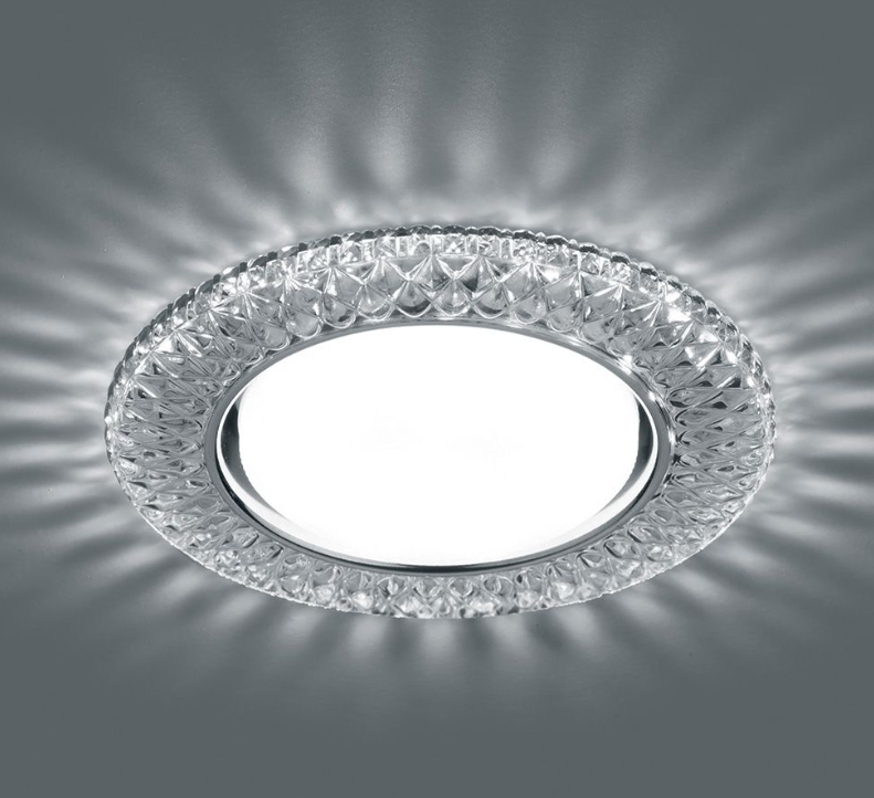 Светильник точечный FERON CD4043 20LED*2835 SMD 4000K, 15W GX53, без лампы, прозрачный, хром