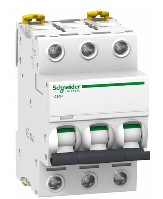 Автоматический выключатель Schneider Electric 3P 4А характеристика C 6кА Acti9 iC60N A9F74304 (аналог Multi9 23822 , 24347 )
