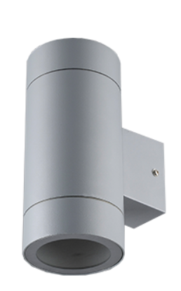 Светильник Ecola GX53 LED 8013A накладной IP65 прозрачный, цилиндр металлический  2*GX53 серый матовый, 205x140x90 /FG53C2ECH/