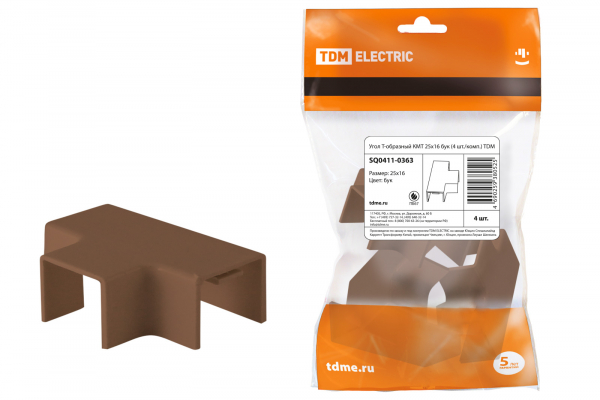 TDM  КМТ  Бук  Угол Т-образный  25х16 (4 шт./комплект) SQ0411-0363