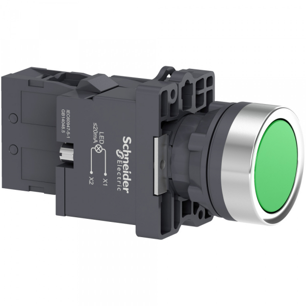 XA2EW33M1 КНОП.СПОДС.,СLED,220В.,ЗЕЛЕН.,1НO