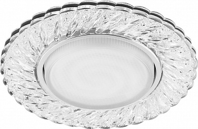 Светильник точечный Feron  D4021 GX53 с белой LED подсветкой без лампы прозрачный