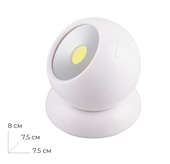 Светильник светодиодный Feron FN1209 1LED 3W LED поворотный 100Lm, 75*80мм, белый
