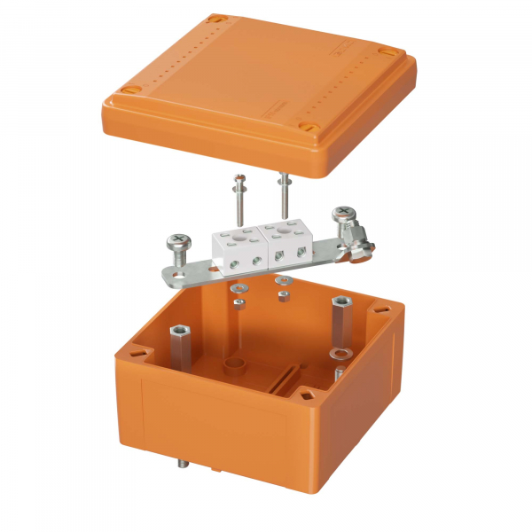 Коробка пластиковая FS с гладкими стенками и клеммниками, IP56,100х100х50мм, 4р, 450V,6A, 4мм.кв