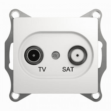 Glossa  Белый Розетка ТВ-SAT 1-местная 1DB, механизм IP20 скрытая установка GSL000197