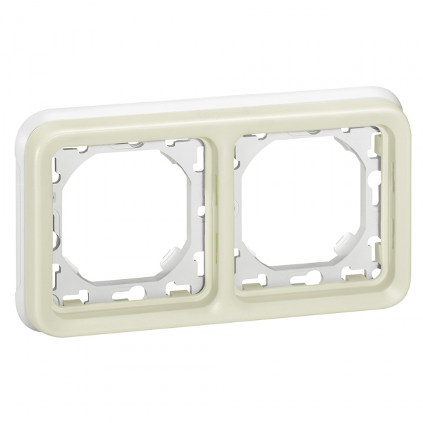 Legrand Plexo Белый Суппорт с рамкой для встроенного монтажа- 2 поста - горизонтальная установка