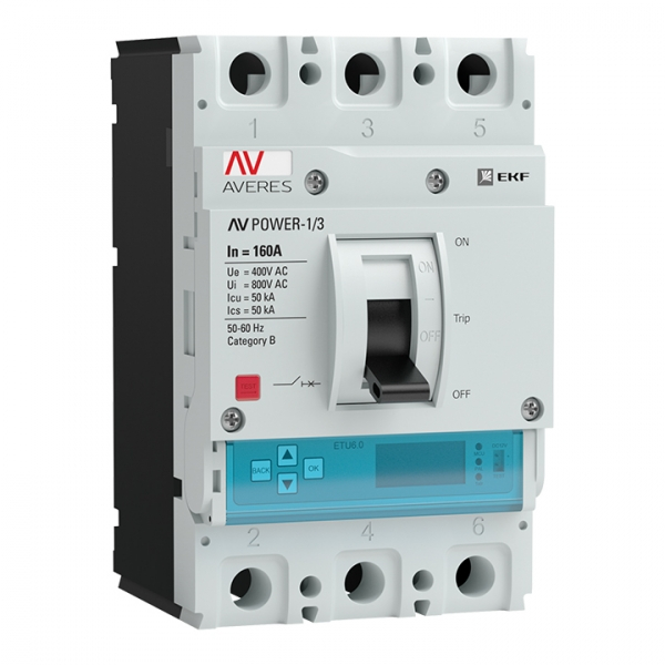 Выключатель Автоматический  3П   160А  50кА  AV POWER-1/3 ETU6.0 EKF AVERES mccb-13-160-6.0-av