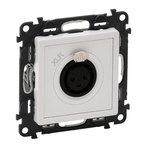 Legrand 753173 Valena LIFE.Аудиорозетка с 3-контактным гнездом XLR.С лицевой панелью.Белая