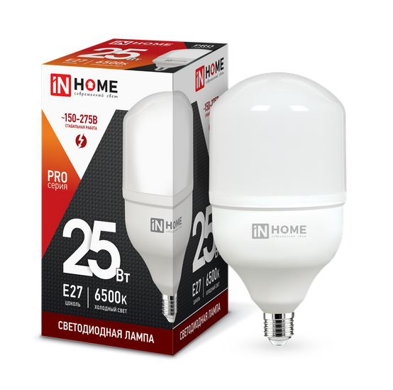 Светодиодная лампа IN HOME 25Вт 230В E27 6500К
