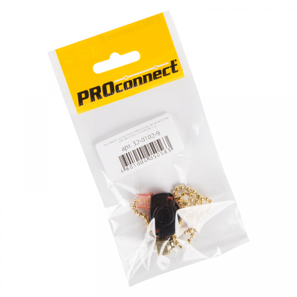 PROCONNECT Выключатель для настенного светильника с цепочкой 270мм Gold  (индивидуальная упаковка 1шт) 32-0102-9 32-0102-9