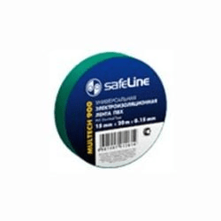 Изолента ПВХ зеленая 15мм 10м Safeline
