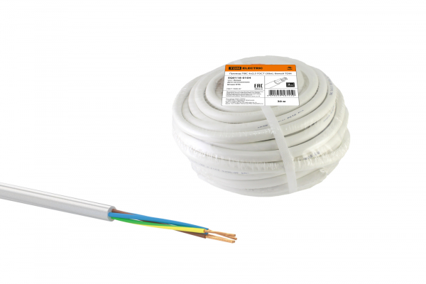 Провод ПВС 4х2,5 ГОСТ (30м), белый TDM РЭМЗ