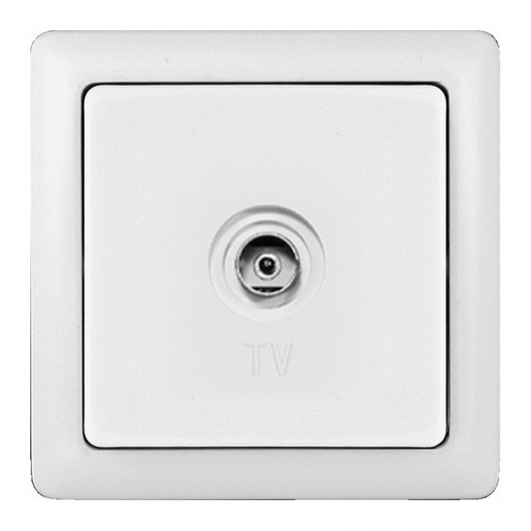 Schneider Electric  Хит  Белый  Розетка ТВ скрытая установка  оконечная IP20  (РАТ-1С3-б) RAT-1S3-B