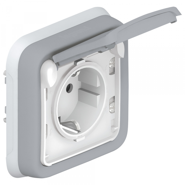 Legrand   Plexo Механизм Серый  Розетка 1-местная с заземляющими контактами IP55 069833 (винтовой зажим)
