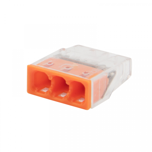 Экспресс-клемма REXANT СМК 2273-203, 3-проводная 0.5-2.5 мм2, прозрачная, блистер (5 шт./уп.) 07-3212-5